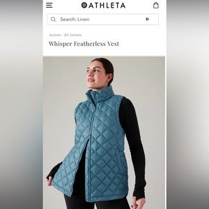 Athleta Whisper Featherless Vest - Tapestry Gold - 1x